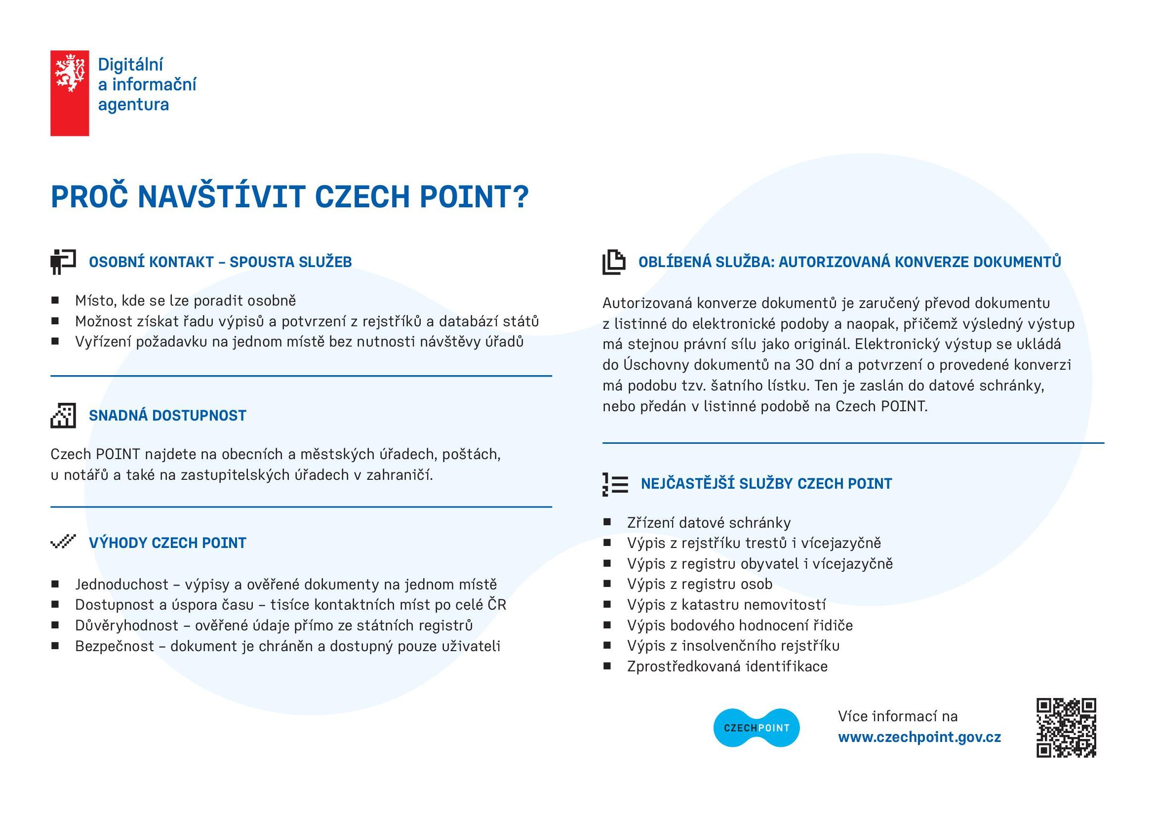 Obrázek - informační leták CZECHPOINT CZECHPOINT