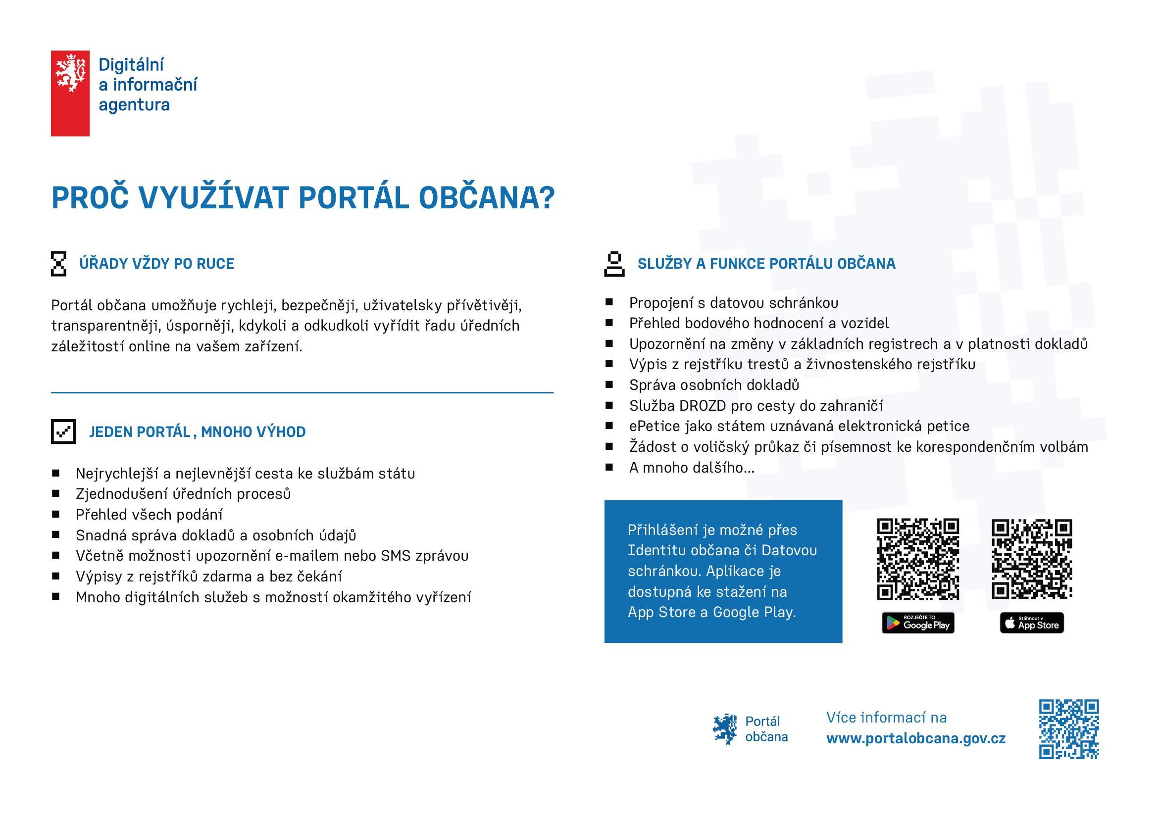 Obrázek - informační leták - portál občana Portál občana