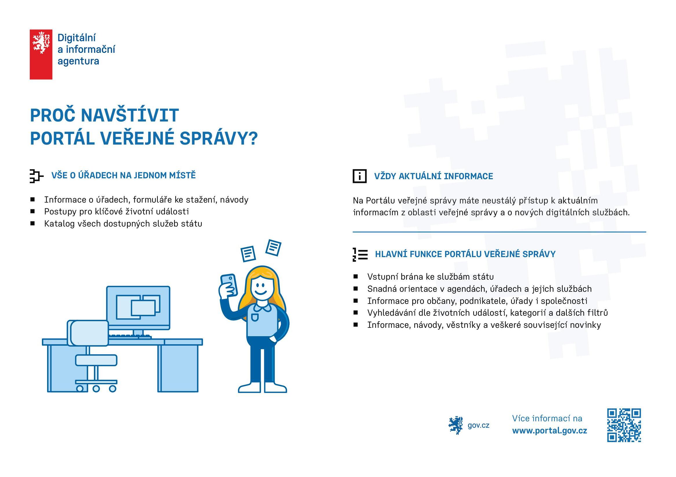 Obrázek - informační leták - portál veřejné správy Portál veřejné správy